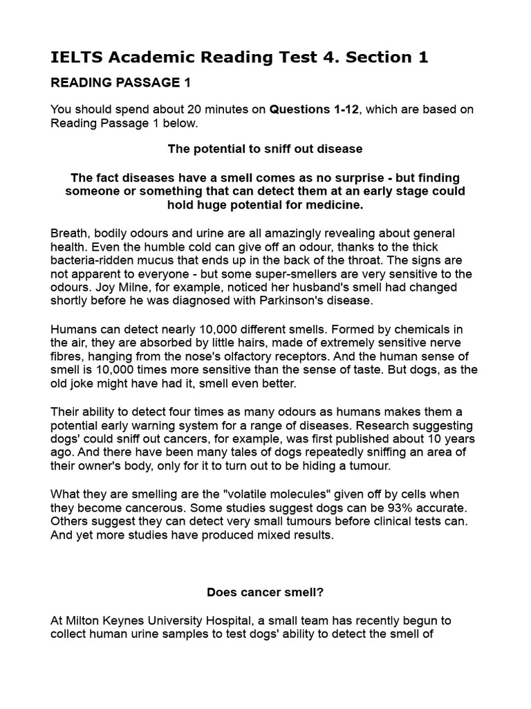 The Potential To Sniff Out Disease Removed PDF Odor Medical