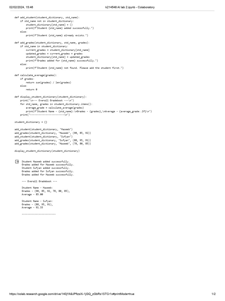 Student Grade Management Script | PDF
