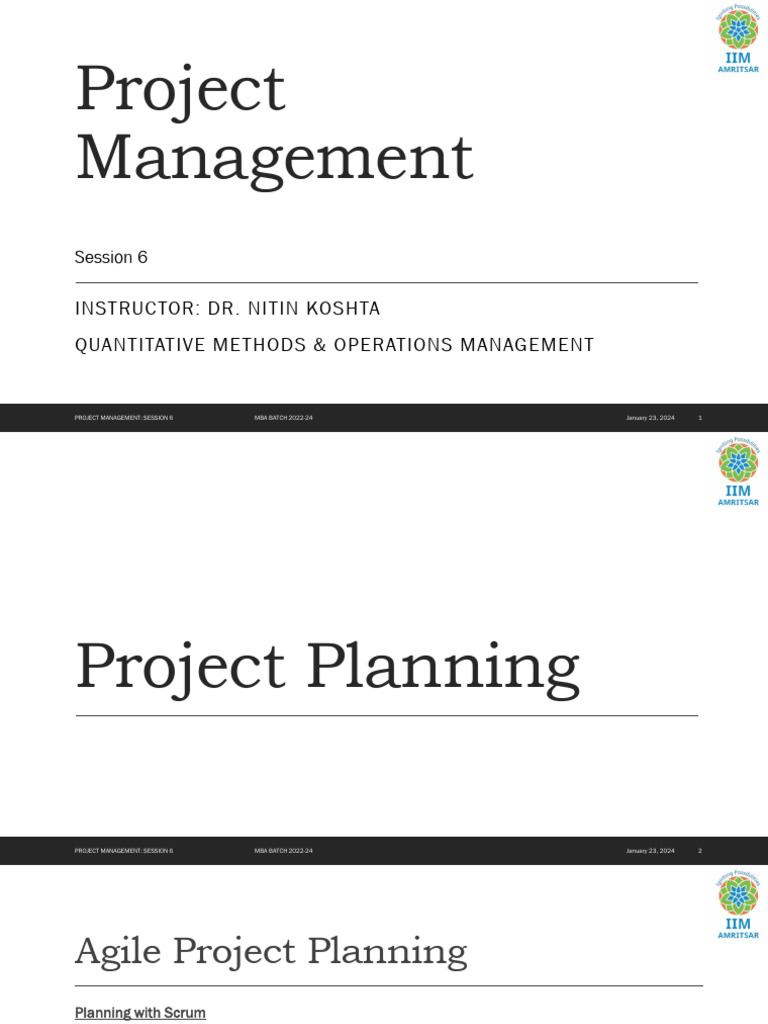 Project Management - Session 6 | PDF | Scrum (Software Development ...
