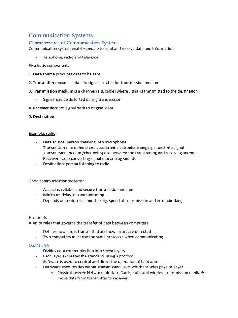 Communication Systems | PDF | Computer Network | Telecommunications
