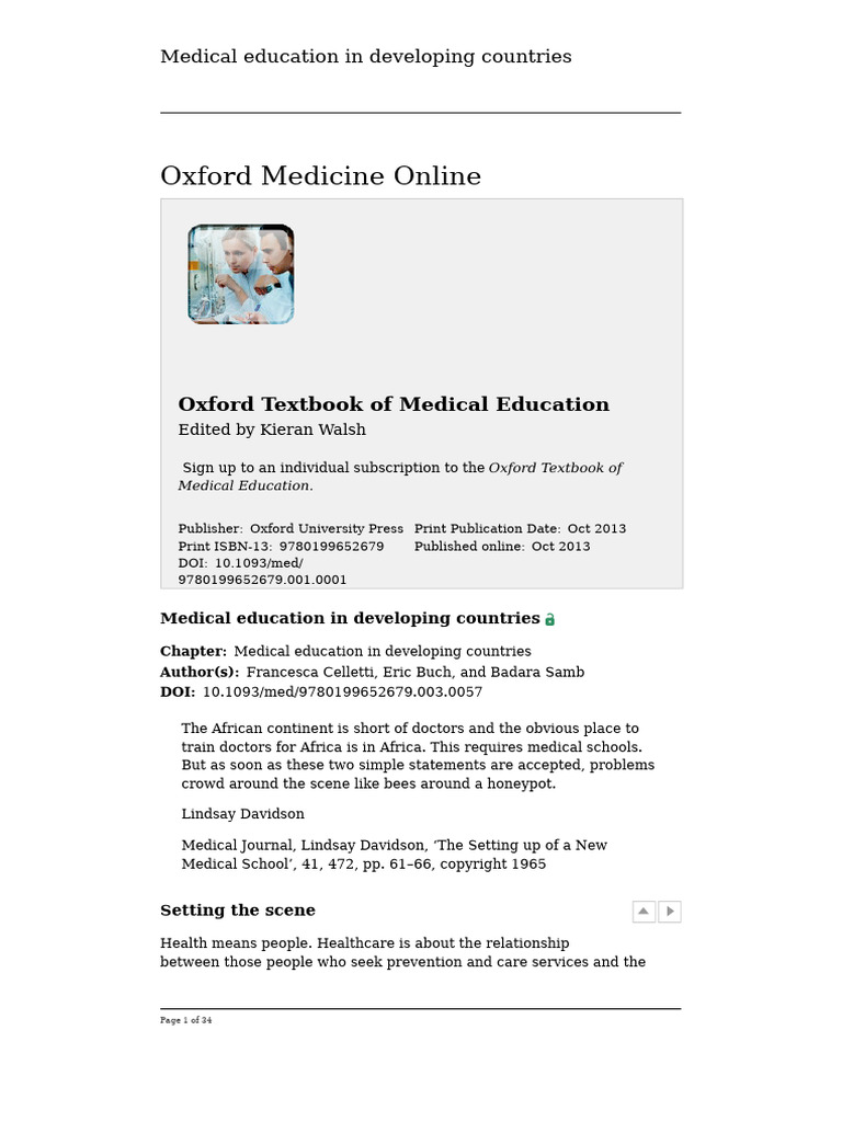 Chapter-57 - Med Edu in Developing Countries | PDF | Health Care ...