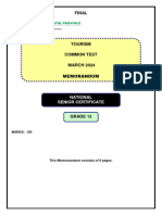 Tourism Grade 12 March 2024 - Memo - Final