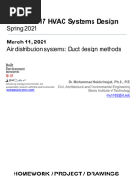 CAE 464 517 Sp21 Lecture15 Air Distribution Systems Duct Design Methods