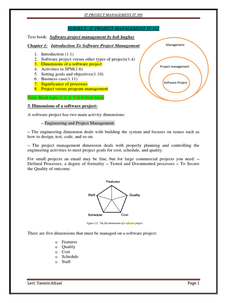 Introductio To Software Project Managemnt WEEK#1 | PDF | Project ...