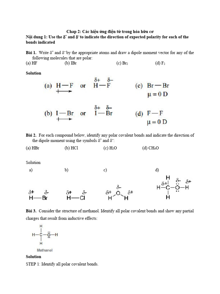Dipole Moments and Molecular Polarity Analysis | PDF | Chemical ...