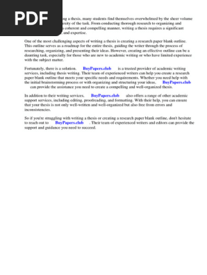 Research Paper Blank Outline