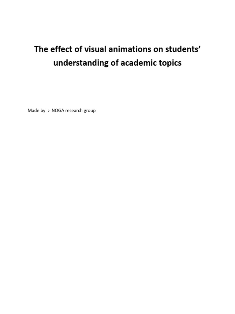 Visual Animations Enhance Student Learning | PDF | Learning | Learning ...