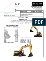 Cotizacion Excavadora SY215C Org Del Caribe