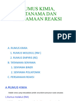 Rumus Kimia, Tatanama Dan Persamaan Reaksi