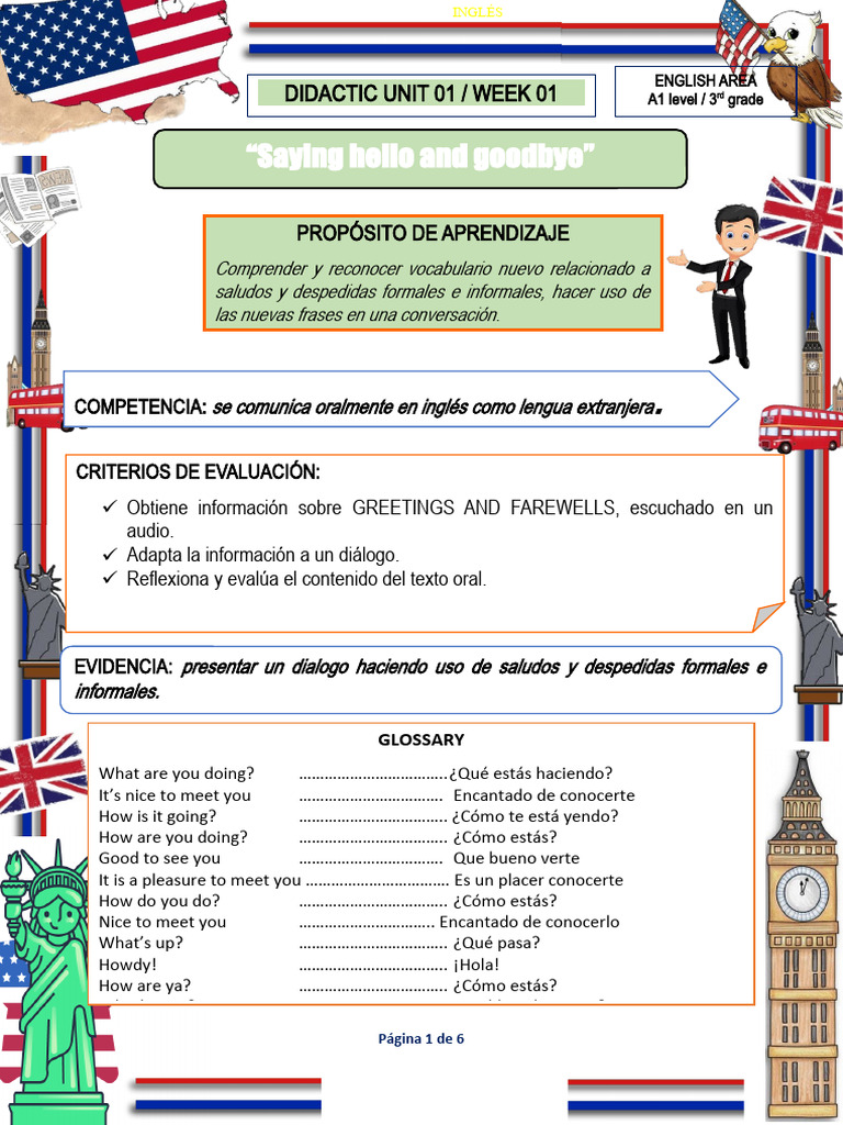 Saludos y Despedidas en Inglés | PDF | Idiomas del Reino Unido