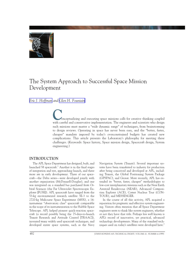 System Approach to Space Mission Design | PDF | Computers