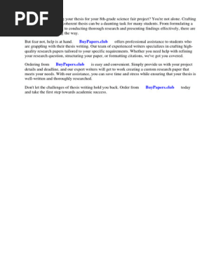8th Grade Science Fair Research Paper Sample