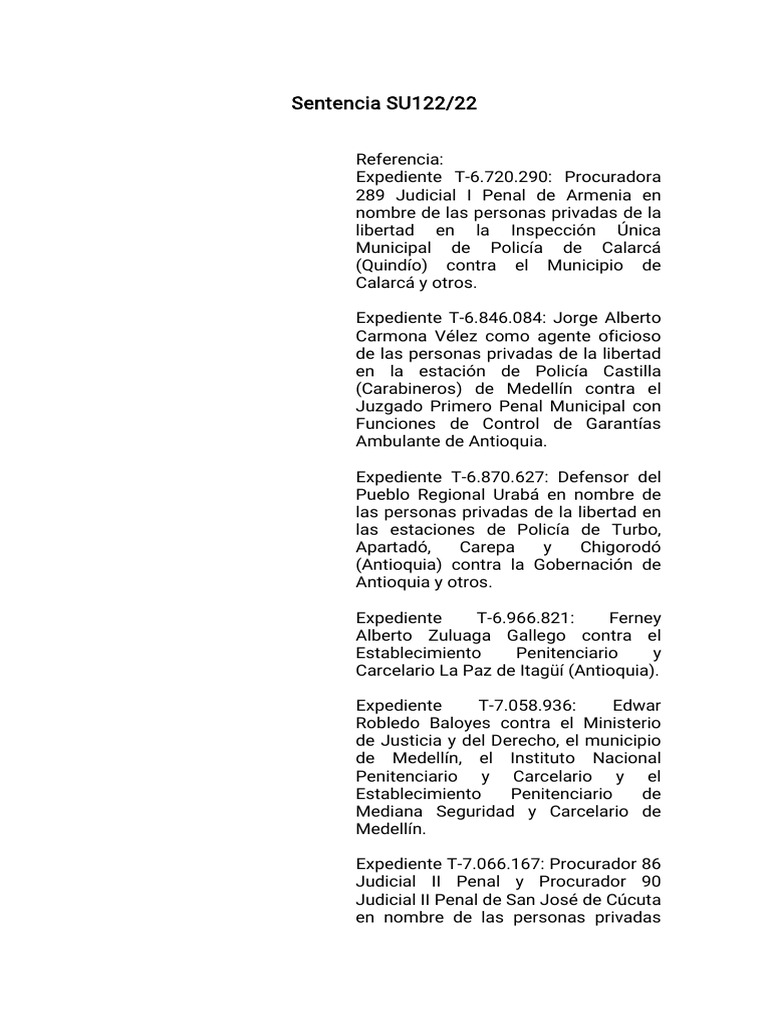 Sentencia de Unificación SU122-22 | PDF | Prisión | Caso de ley