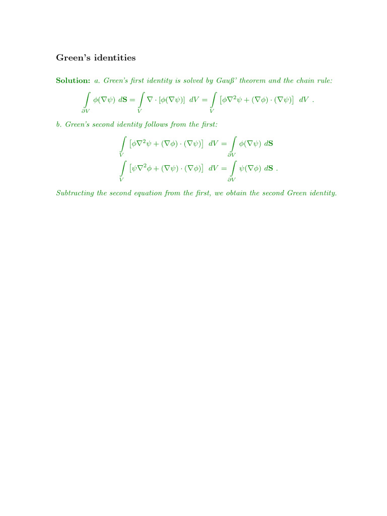 Understanding Green's Identities | PDF