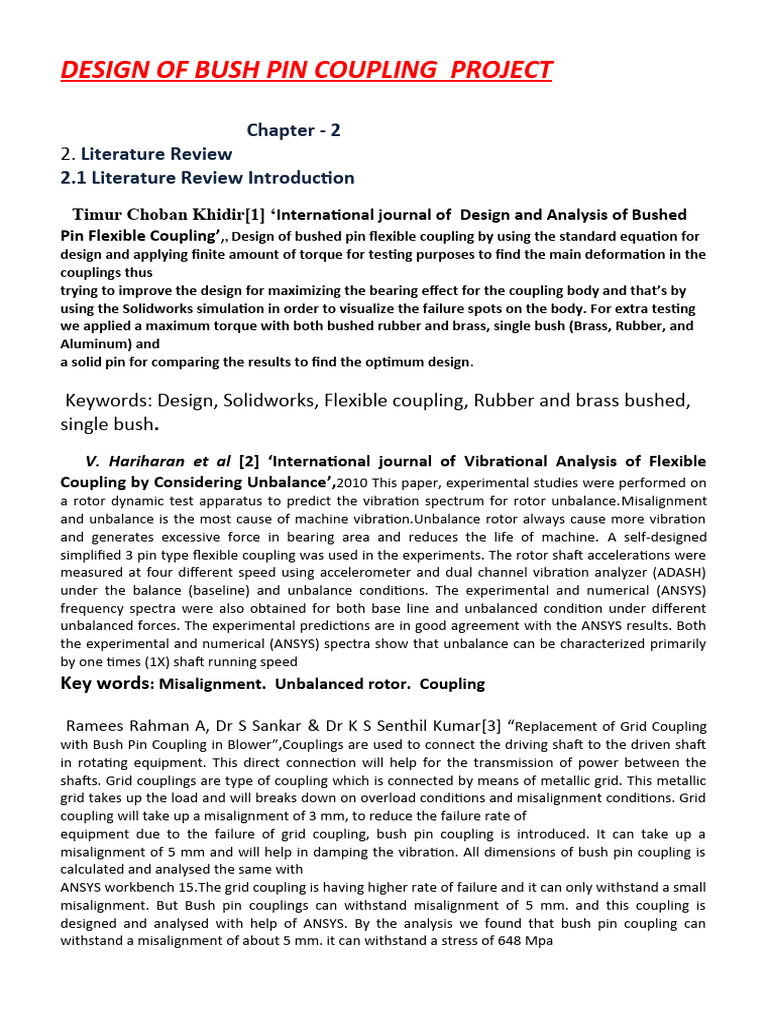 Design and Analysis of Bush Pin Coupling | PDF | Belt (Mechanical ...
