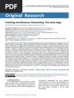 Teaching Simultaneous Interpreting The Early Stage