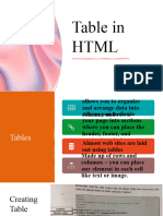 Tables in HTML
