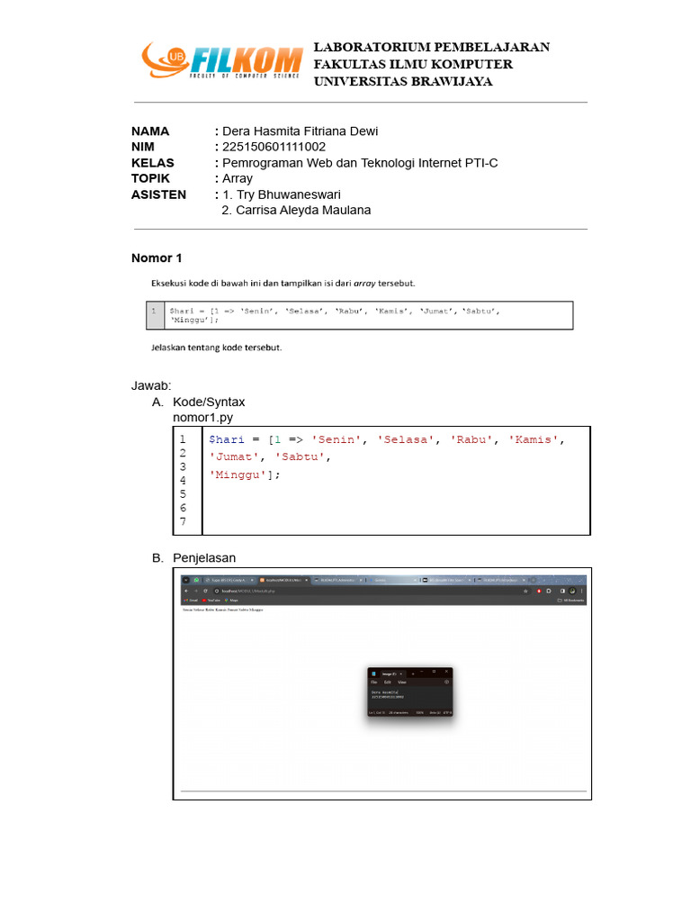 Pemrograman PHP: Manipulasi Array | PDF | Metode & Bahan Ajar
