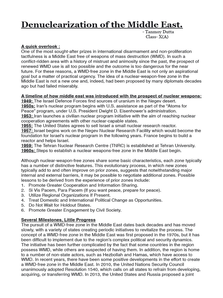 Denuclearizationofmena | PDF | Nuclear Weapons | Nuclear Program Of Iran