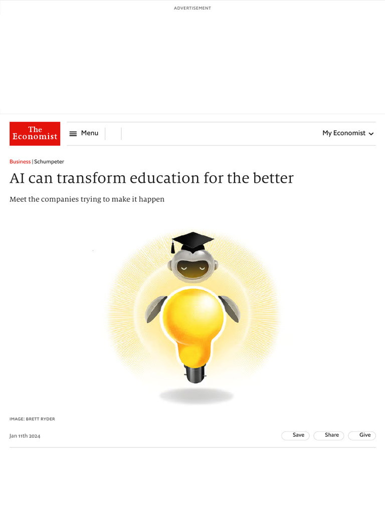AI's Transformative Role in Education | PDF | The Economist ...