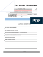 Input Data Sheet For E-Mastery Level of The Learning Competencies