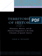 Territories of History Humanism Rhetoric and The Historical Imagination in The Early Chronicles of Spanish America