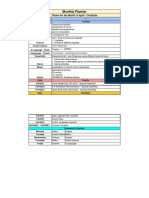 Monthly Planner Grade 1 - April - 2023