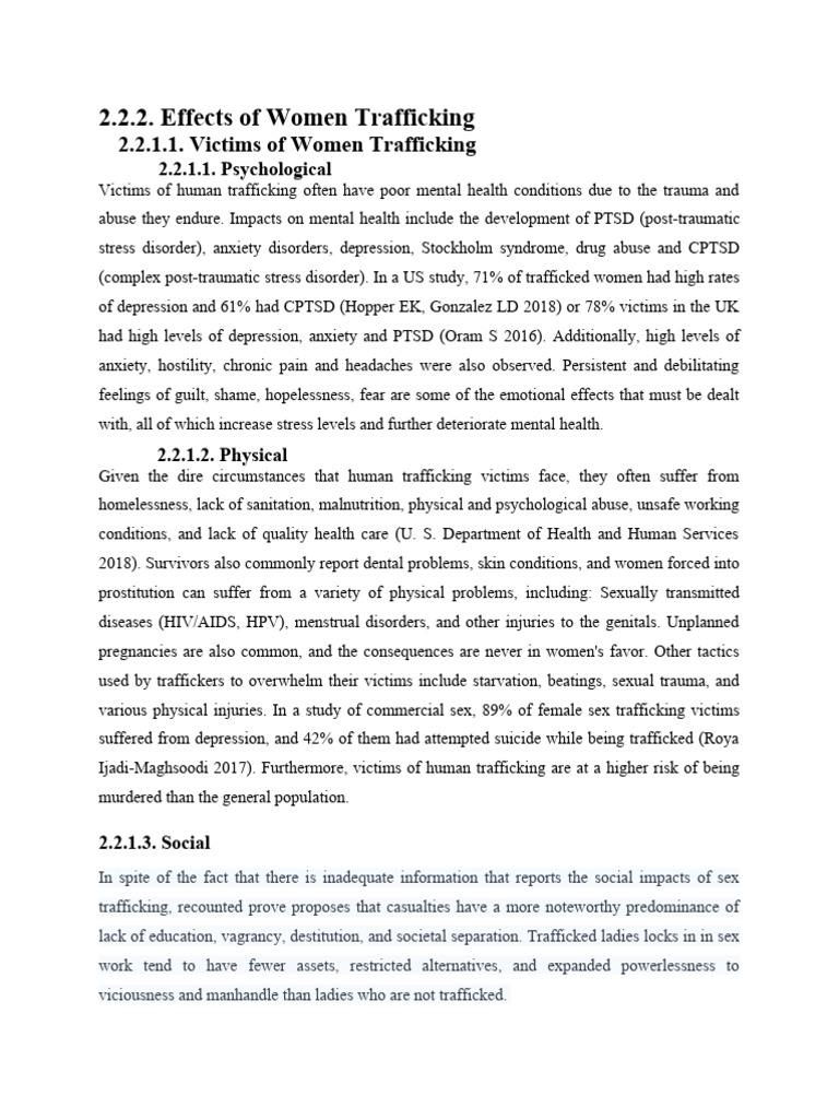 Impact of Women Trafficking Effects | PDF | Human Trafficking | Complex ...