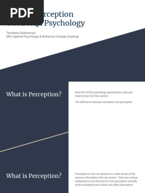 Unit 1 - Perception GCSE AQA Psychology - Part 1