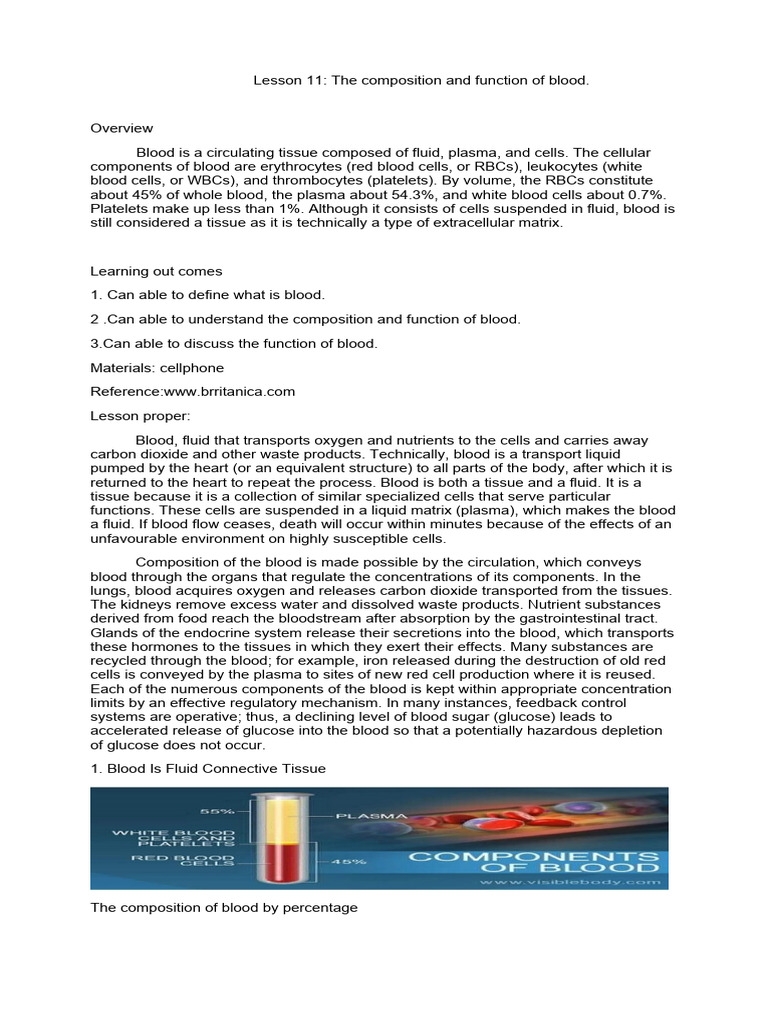 BLOOD COMPOSITION AND FUNCTIONS PDF visual data 7