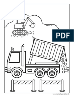 Kipplaster Baustelle Ausmalbild