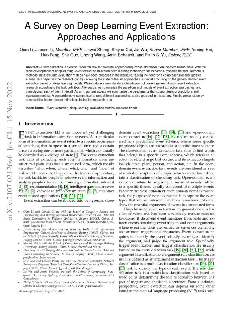A Survey On Deep Learning Event Extraction: Approaches and Applications ...