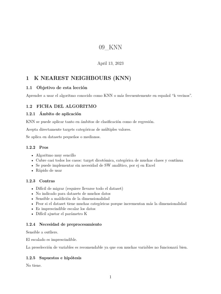 Guía de KNN para Principiantes | PDF | Análisis de regresión | Análisis ...