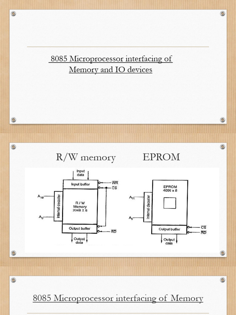 Week 3 1 8085 Interfacing of Memory and IO Devices | PDF