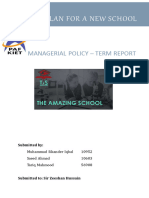 Business Plan For A New School: Managerial Policy - Term Report