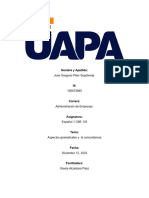 Aspectos Gramaticales y La Concordancia, Español 1