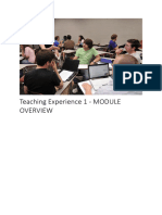 Teaching Experience 1 - MODULE OVERVIEW