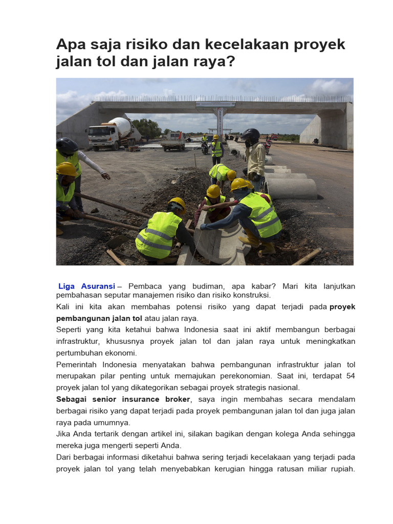 proyek jalan yang tidak sesuai standar