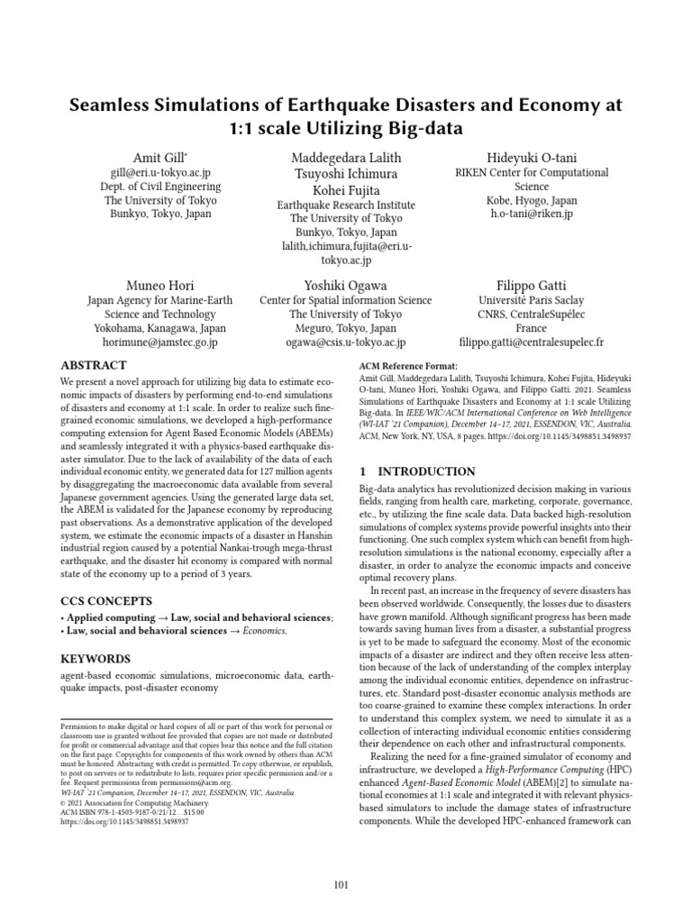 Seamless Simulations of Earthquake Disas | PDF | Simulation | Agent ...