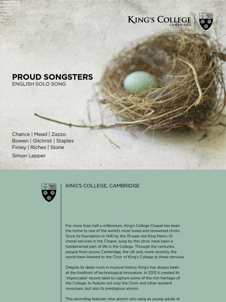Liner Notes. Proud Songsters | PDF | Classical Music