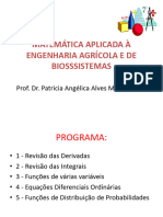 MATEMÁTICA APLICADA À ENGENHARIA AGRÍCOLA E DE BIOSSSISTEMAS Aula 1 2019