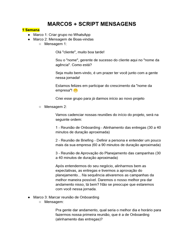 Marcos e Scripts de Mensagens VTX | PDF | Carreira e Crescimento