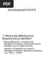 Java Assignment XI & XII (IT 802 Code)