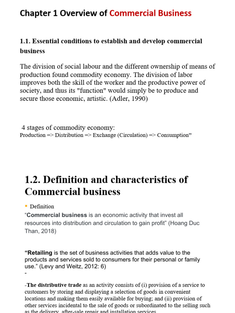 Chapter 1 Overview of Commercial Business | PDF | Goods | Market Share