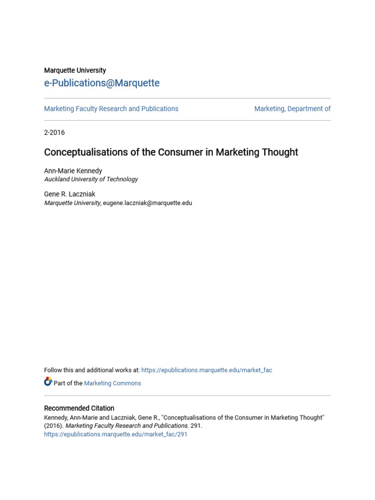 Consumer Conceptualizations in Marketing | PDF | Marketing | Rationality