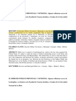 EL DERECHO PUBLICO PROVINCIAL Y MUNICIPAL Algunas Reflexiones Acerca de La Disciplina y Su Historia en La Facultad de Ciencias Jurídicas y Sociales de La Universidad