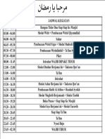 Jadwal Kegiatan Ramadhan 1445 H