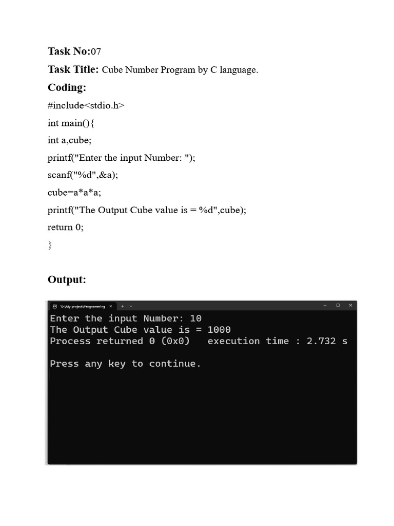 C Language Cube Calculator | PDF | Computers