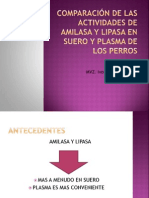 Comparación de Las Actividades de Amilasa y Lipasa