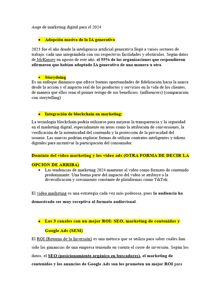 Tendencias de Marketing Digital 2024 | PDF | Publicidad digital | Marketing